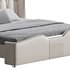 Modern Off-White Upholstered Tufted King Bed - Thumbnail 6
