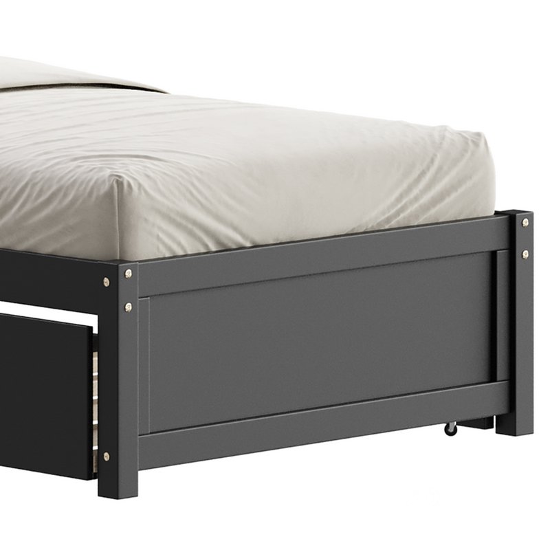 Twin Size Platform Bed Wood Bed Image 3