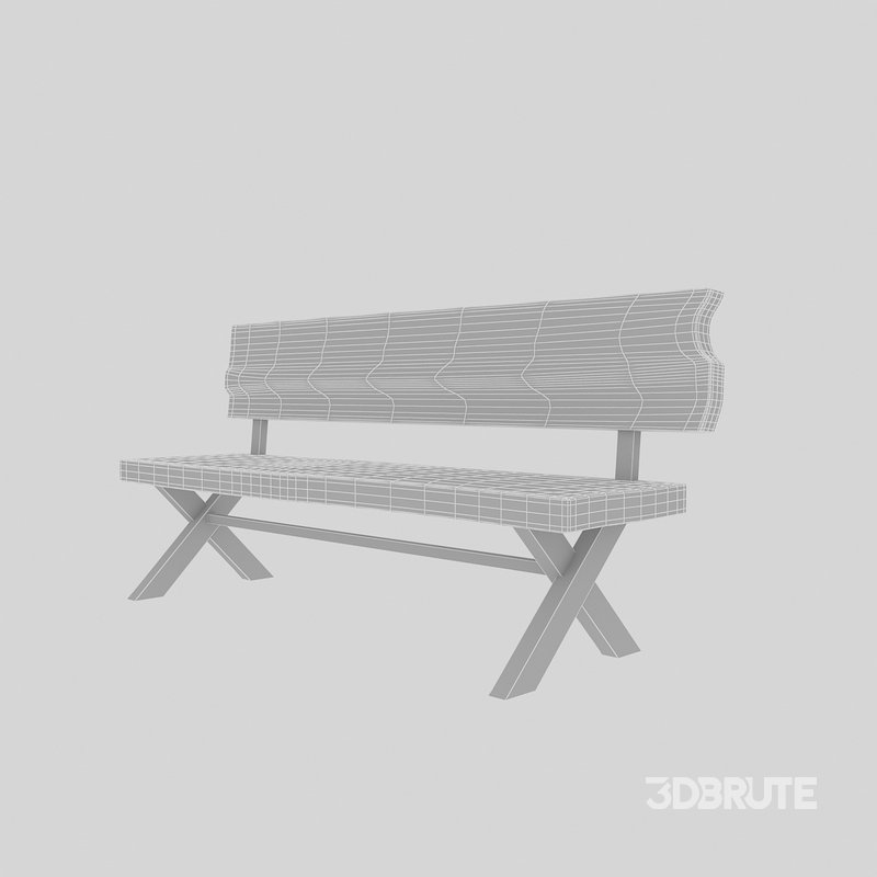 3D natural wood chair model Image 2