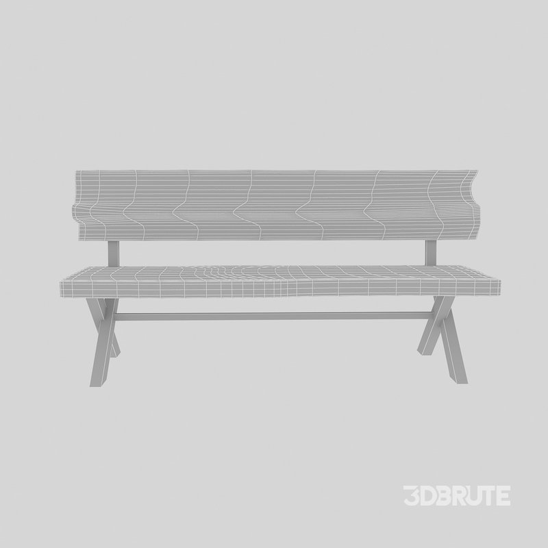 3D natural wood chair model Image 6