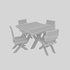 natural wood table chair 02 3D model 3D model - Thumbnail 3