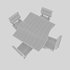 natural wood table chair 02 3D model 3D model - Thumbnail 7