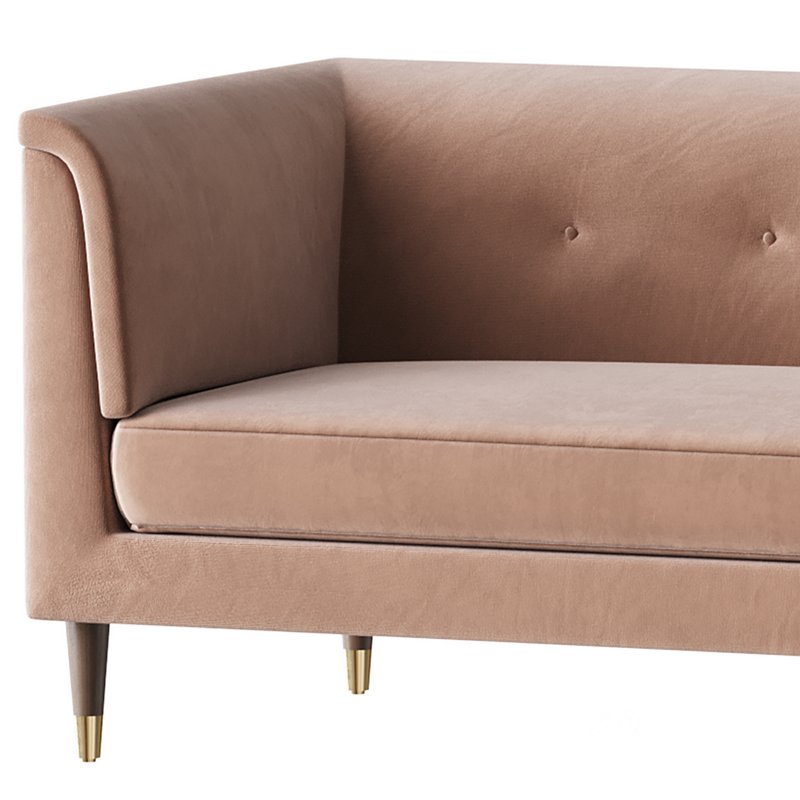 TUFTED CREAM WHITE VELVET SOFA Image 5