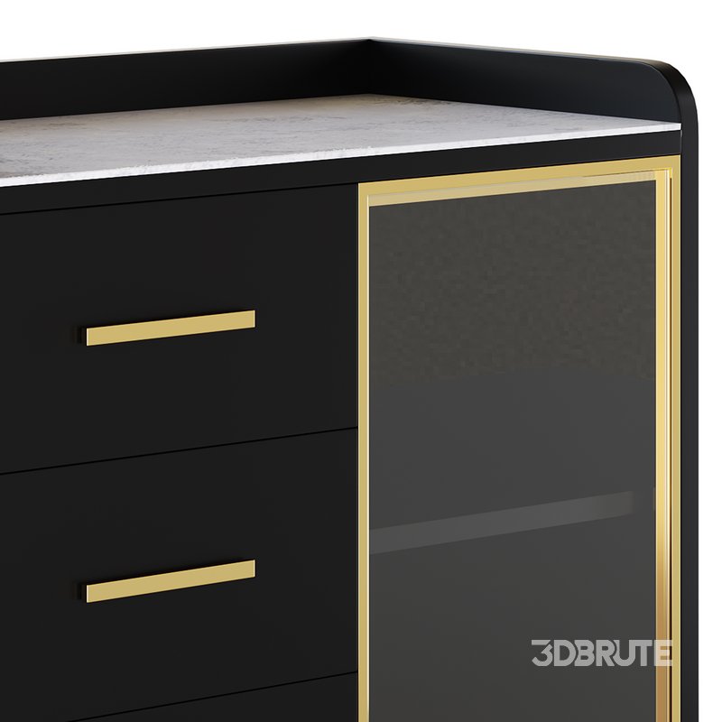 Modern Glass Door Wood Sideboard 2 Image 5