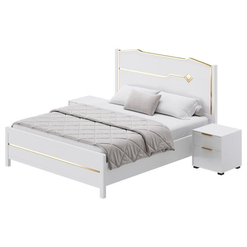 Modern White Bed I Image 4