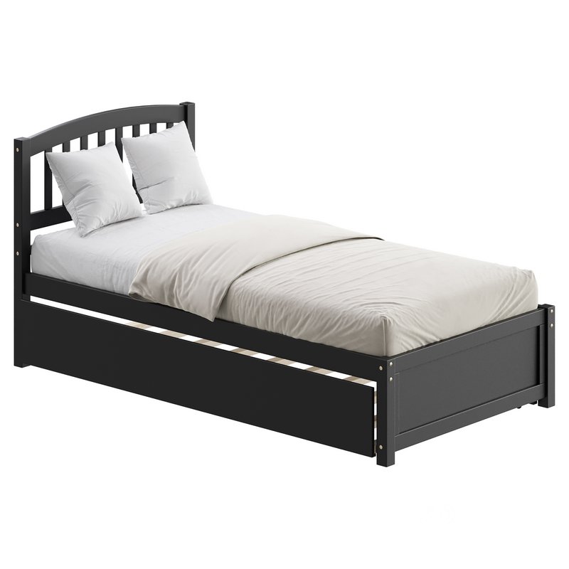 Twin Size Platform Bed Wood Bed Image 5
