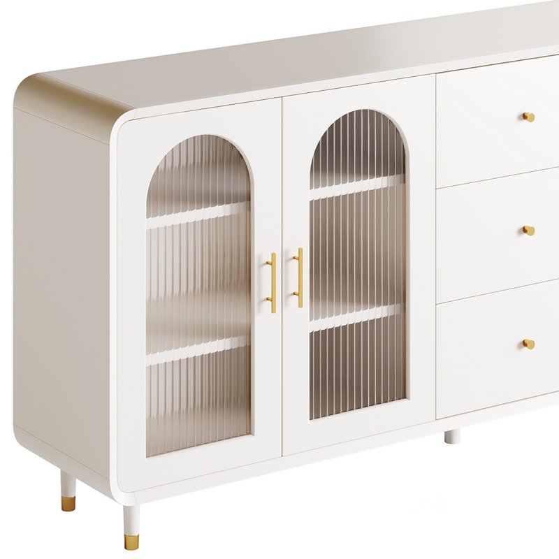 Modern White Sideboard Credenza Image 6
