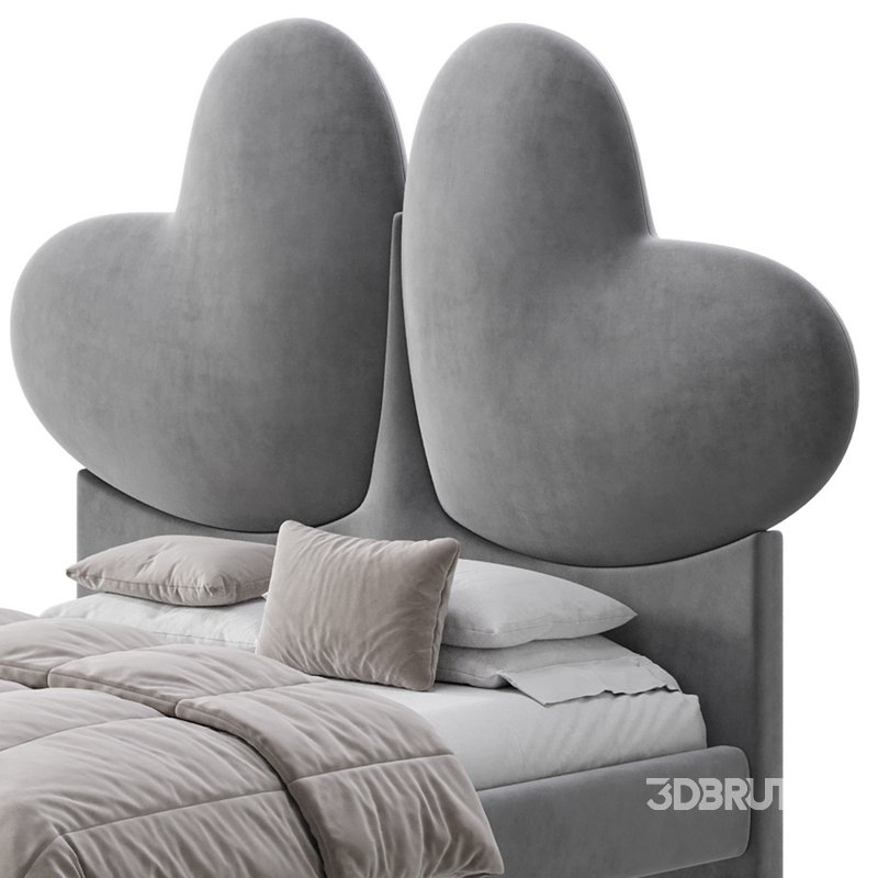 Elegant Blue Pine Wood Upholstered Panel Bed Image 5