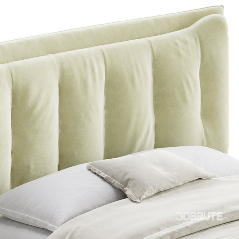 Eden Suede Fabric Upholstered Modern Bed Image 3