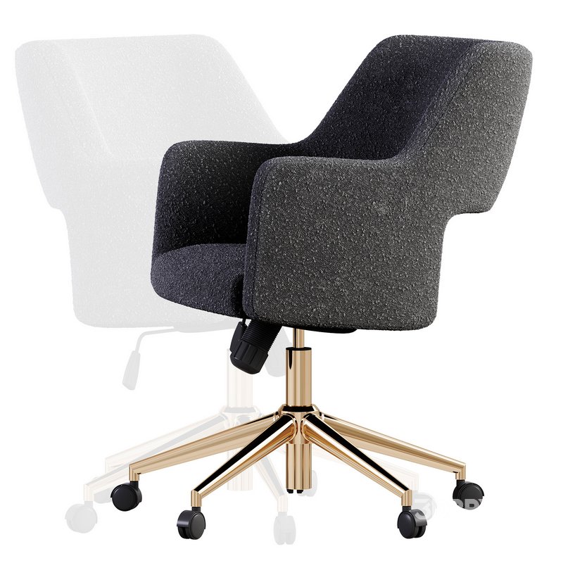Boucle Upholstered Office Desk Chair Image 6