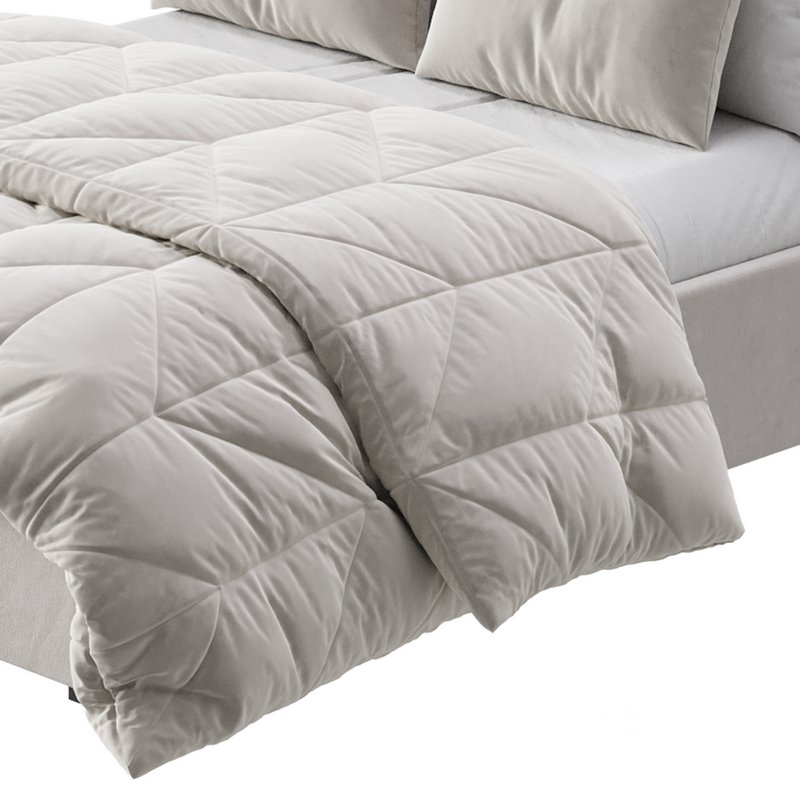 Light Wood Upholstered Panel Modern Bed Image 5