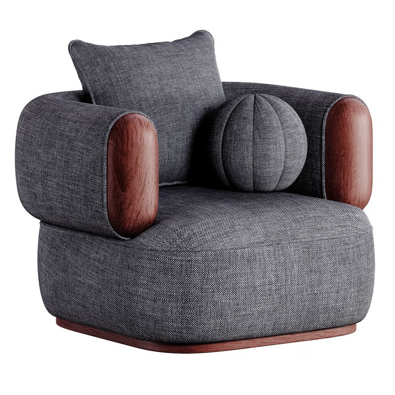 CHESTAR Fabric armchair with armrests Image 5