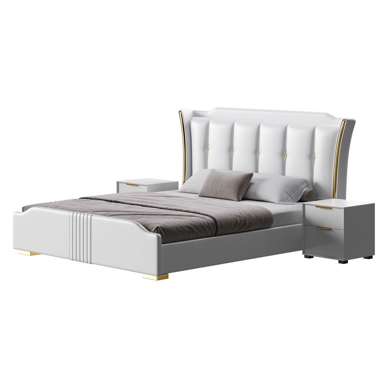 Wide Victorian Wingback Bed Image 5