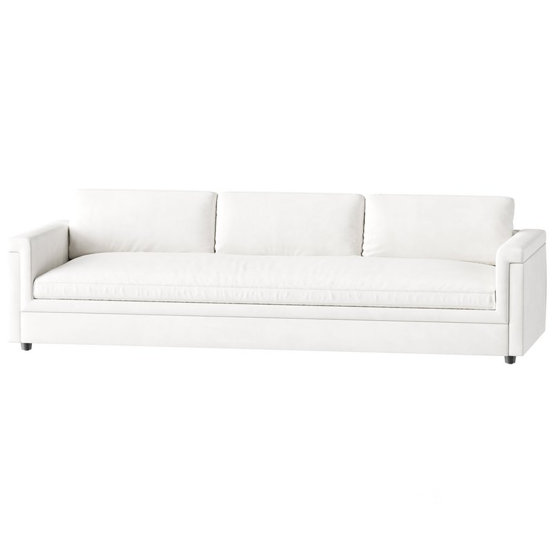 IVORY PERFORMANCE VELVET SOFA Image 4