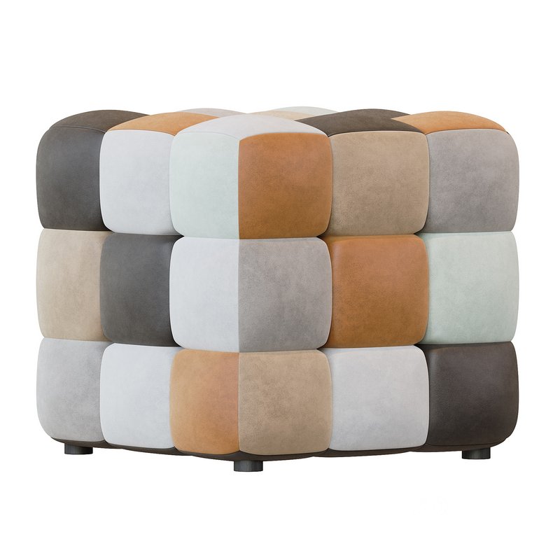 Pouf Trendy brown patchwork Image 4