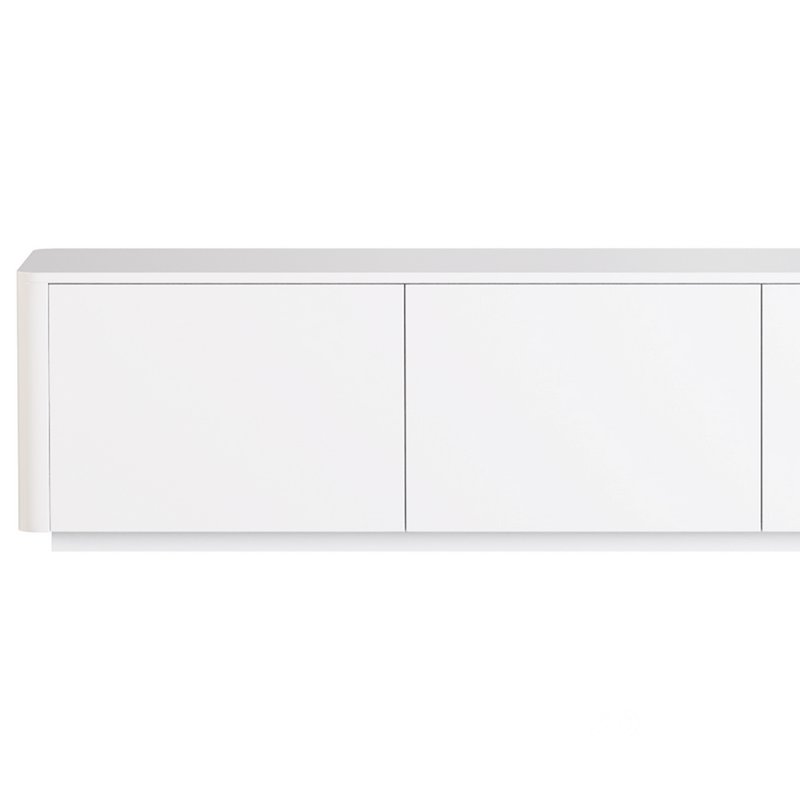 Stylish White TV Stand in Wood Image 5