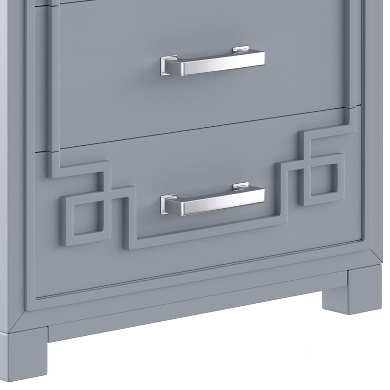 SAFAVIEH Raina Three Drawer Greek Key Night Stand Black Image 6