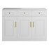 Sumptuous White Wood Sideboard Credenza with Drawers - Thumbnail 6