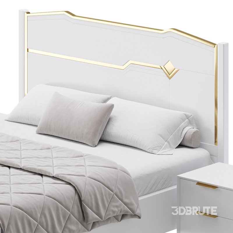Modern White Bed I Image 5