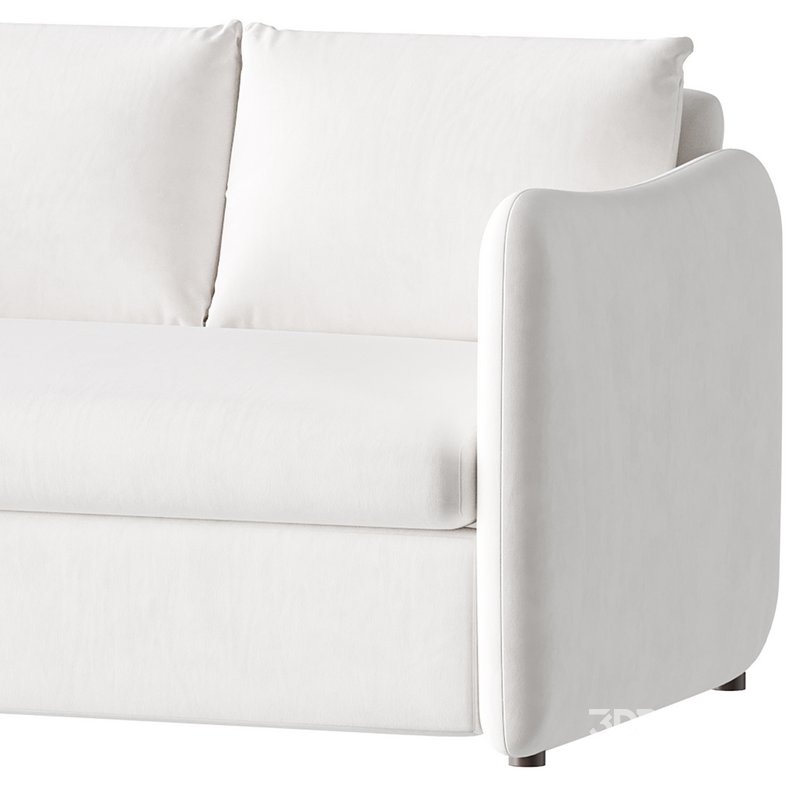 WHITE PERFORMANCE FABRIC SLEEPER SOFA Image 4