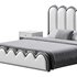 White Genuine Leather Upholstered Modern Panel Bed - Thumbnail 6