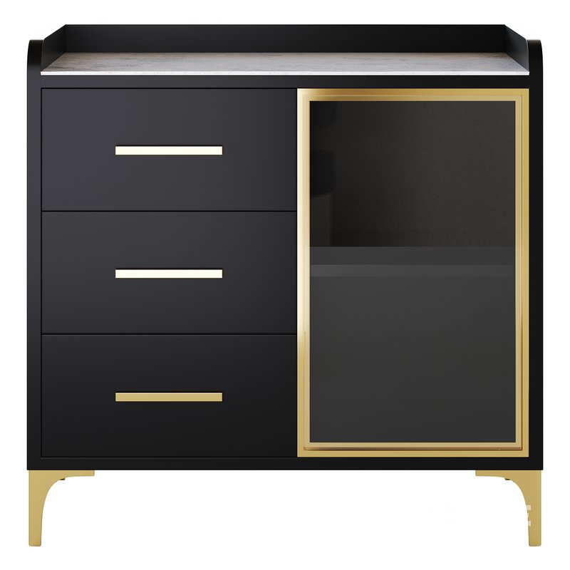 Modern Glass Door Wood Sideboard 2 Image 6