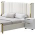 Glamorous White Upholstered Wingback Bed I - Thumbnail 5