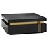 Trimied 43 Modern Black Square Storage Coffee Table Stone Top & 4 Wood Drawers - Thumbnail 6