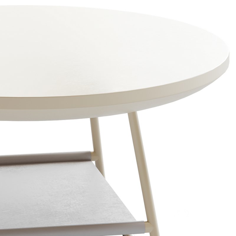 Modern Sled Round Wood Coffee Table Image 6