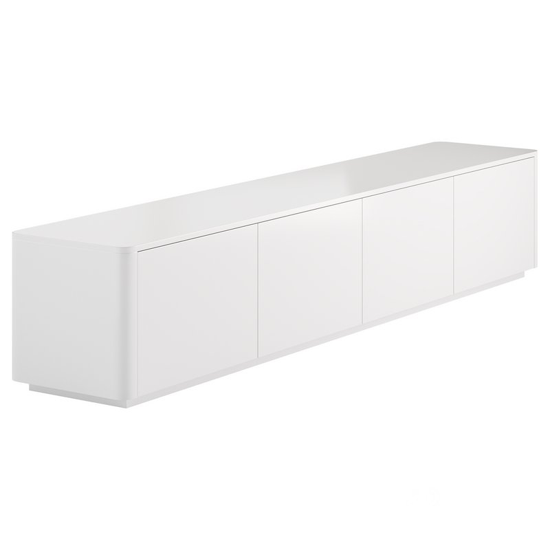 Stylish White TV Stand in Wood Image 6