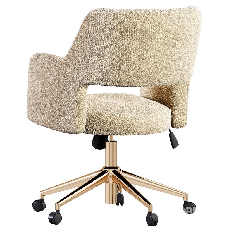 Boucle Upholstered Office Desk Chair Image 5