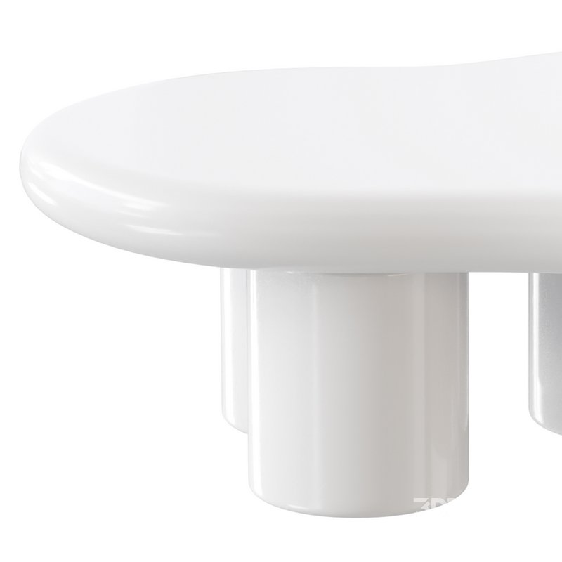 Modern Smooth Wood Abstract Coffee Table Image 5