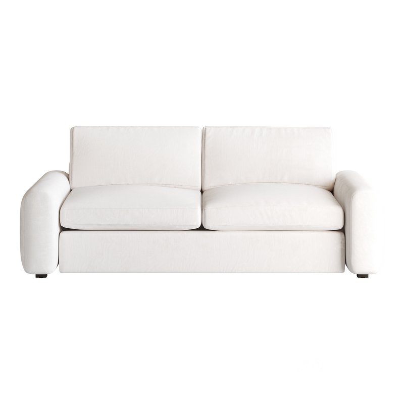 WHITE PERFORMANCE FABRIC APARTMENT SOFA Image 6