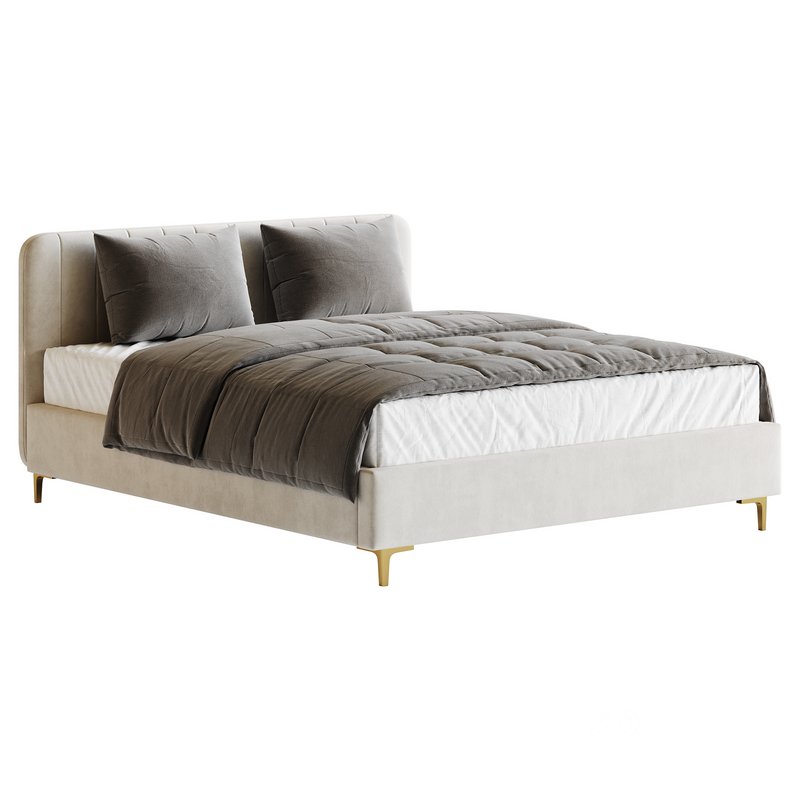 White Faux Leather Upholstered Modern Bed Image 5