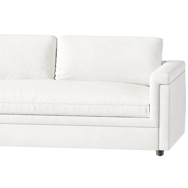 IVORY PERFORMANCE VELVET SOFA Image 5