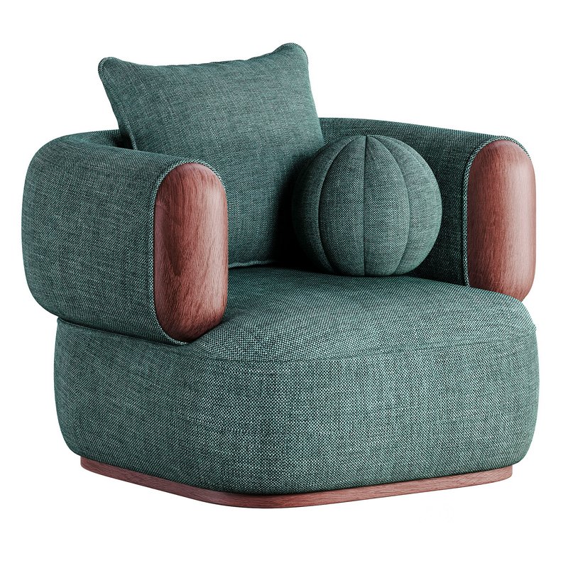 CHESTAR Fabric armchair with armrests Image 6