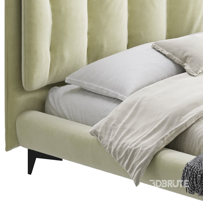 Eden Suede Fabric Upholstered Modern Bed Image 6