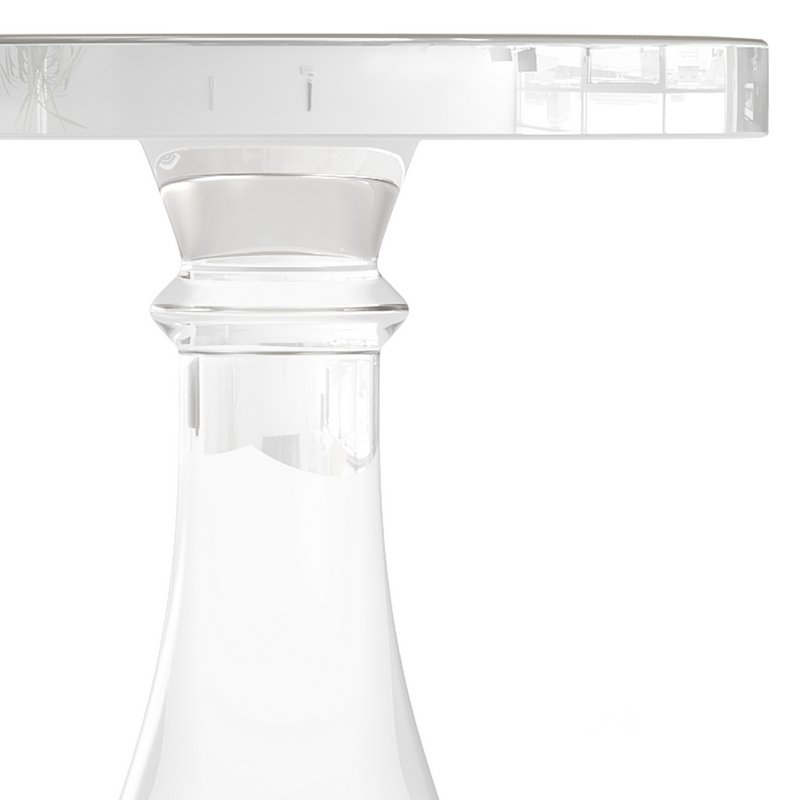 Modern Acrylic Clear Round End Table with Pedestal Image 7
