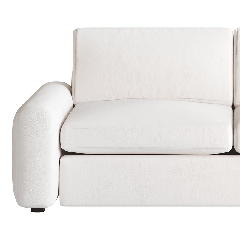 WHITE PERFORMANCE FABRIC APARTMENT SOFA Image 7