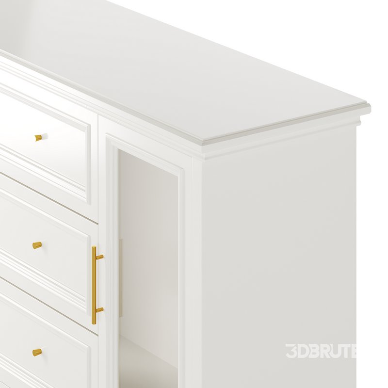 Sleek White Modern Sideboard Credenza Image 6