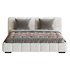 White Upholstered Wood Modern Headboard Bed - Thumbnail 7