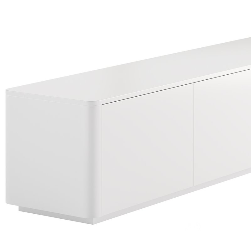 Stylish White TV Stand in Wood Image 7