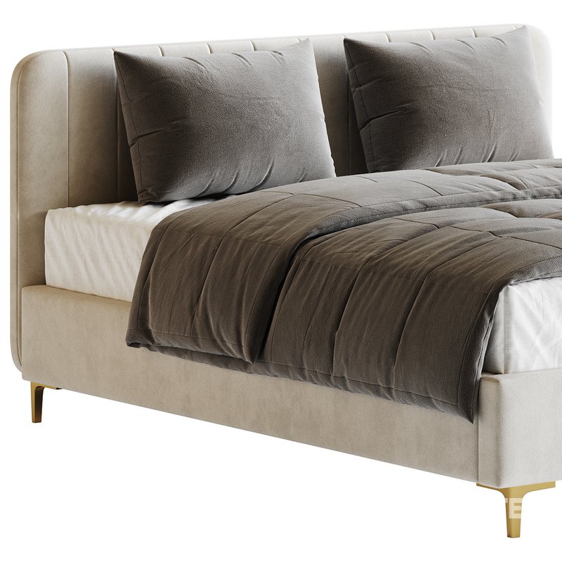 White Faux Leather Upholstered Modern Bed Image 7