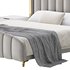 Glamorous Beige Upholstered Wingback Bed - Thumbnail 8