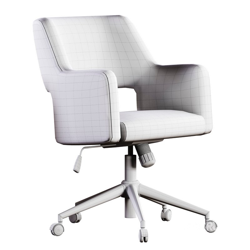 Boucle Upholstered Office Desk Chair Image 7