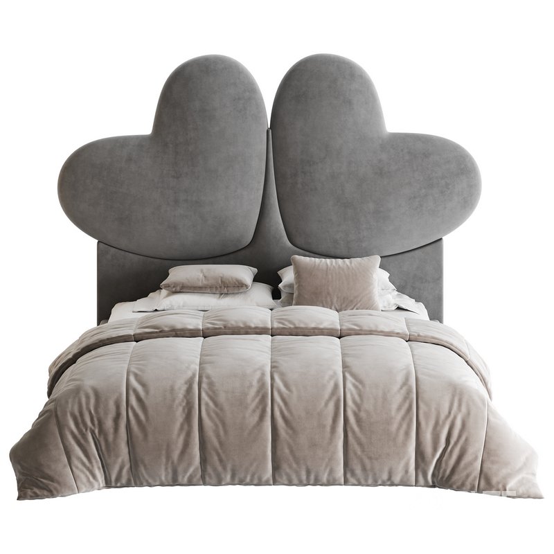 Elegant Blue Pine Wood Upholstered Panel Bed Image 7