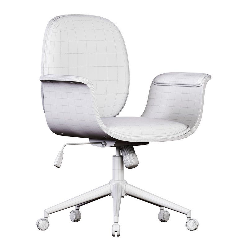 Office Chair White Bent Wood and Faux Leather vidaXL Image 7