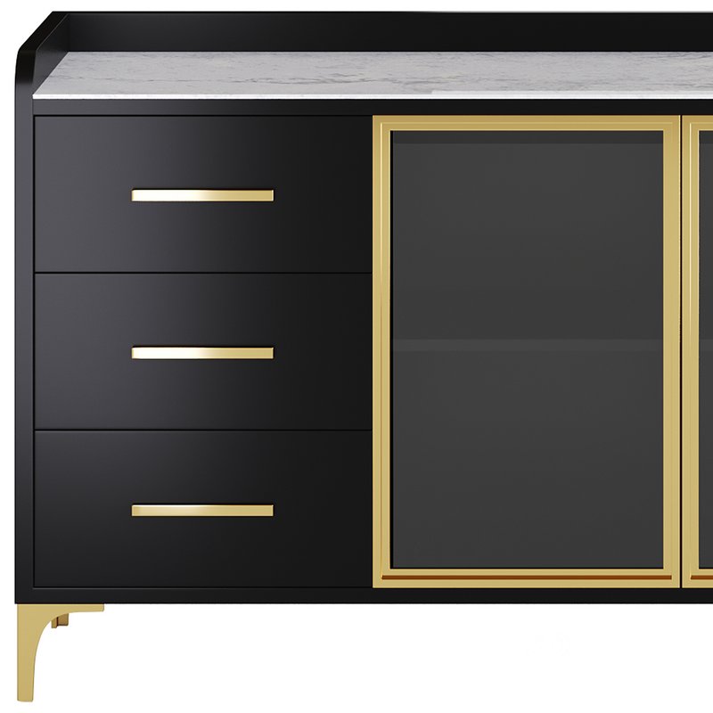 Modern Glass Door Wood Sideboard 2 Image 9