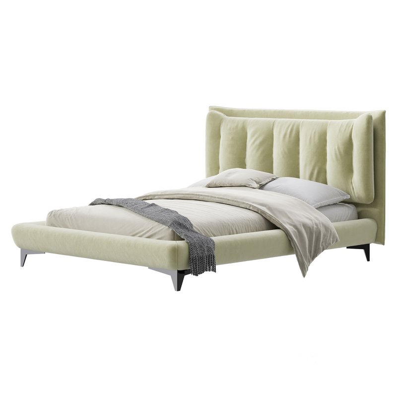 Eden Suede Fabric Upholstered Modern Bed Image 8