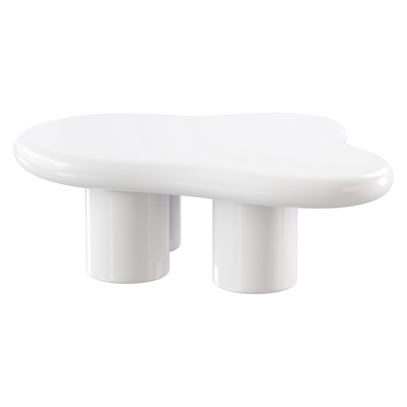 Modern Smooth Wood Abstract Coffee Table Image 7